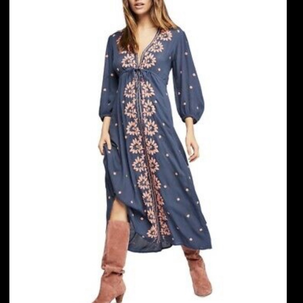 Free People Embroidered Maxi Dress